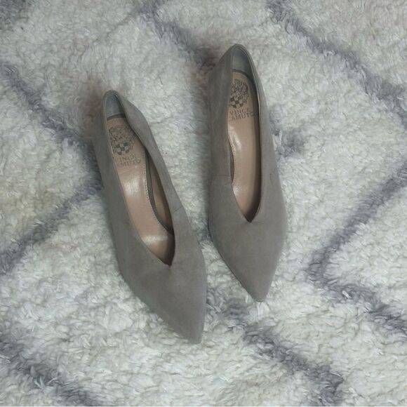 Vince Camuto Taupe Suede Heels - Picture 2 of 8